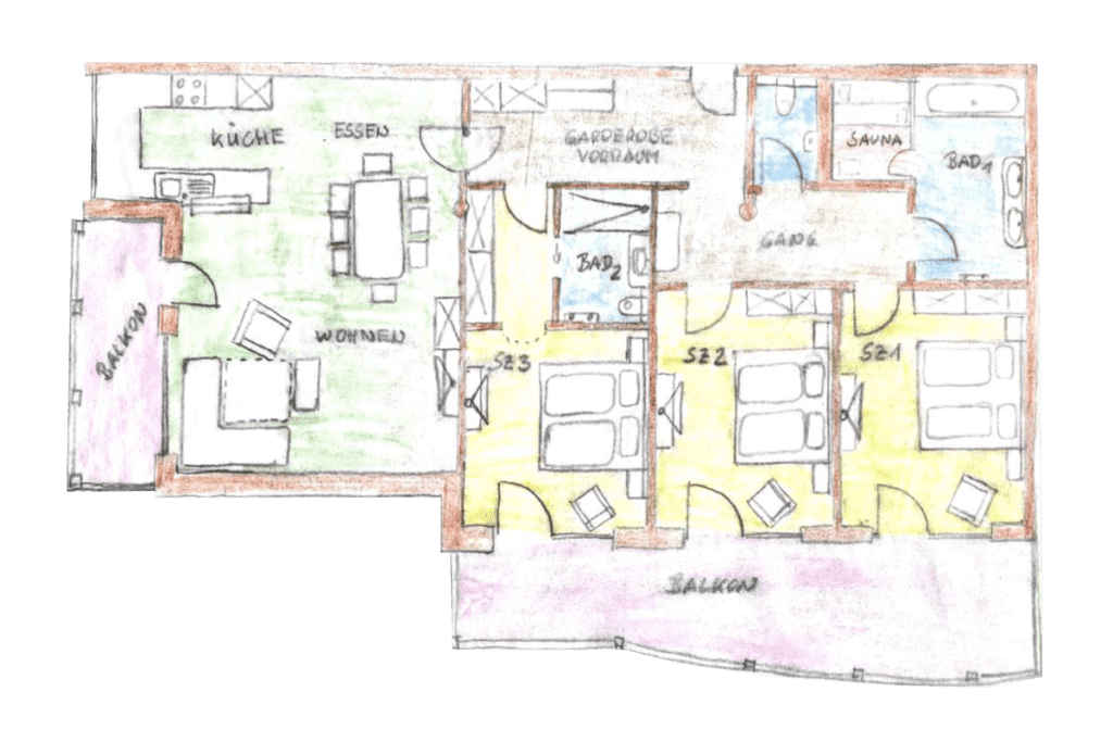 Grundriss - Ferienwohnung in Filzmoos